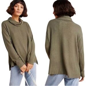 Anthropologie Maeve Ribbed Turtleneck Tunic